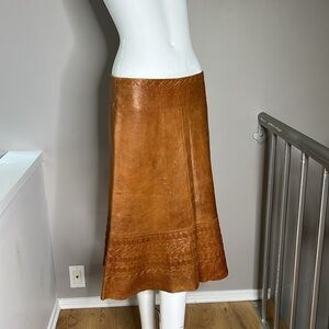For Joseph Sz 4 Leather A Line Lined Midi Skirt